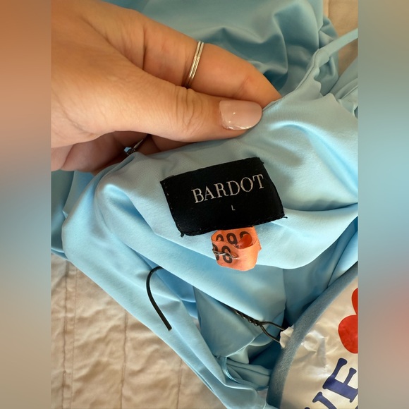 Blue Bardot echo dress in size Large. - Picture 3 of 5